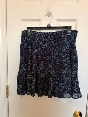 Banana Republic Black & Blue Printed Circle Skirt